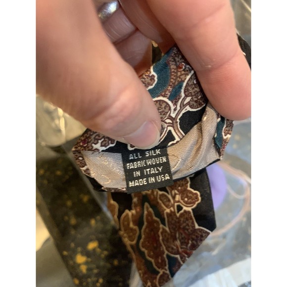 CHRISTIAN DIOR - MONSIEUR Mens VTG Colorful Floral Paisley Pure Silk Tie - Picture 6 of 7